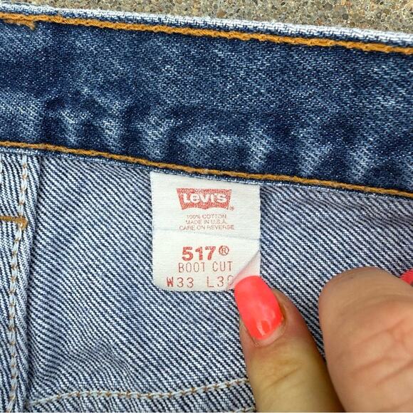 Vintage 90s Levi's 517 Boot Cut Red Tab Blue Jeans 33x30 - Picture 6 of 12